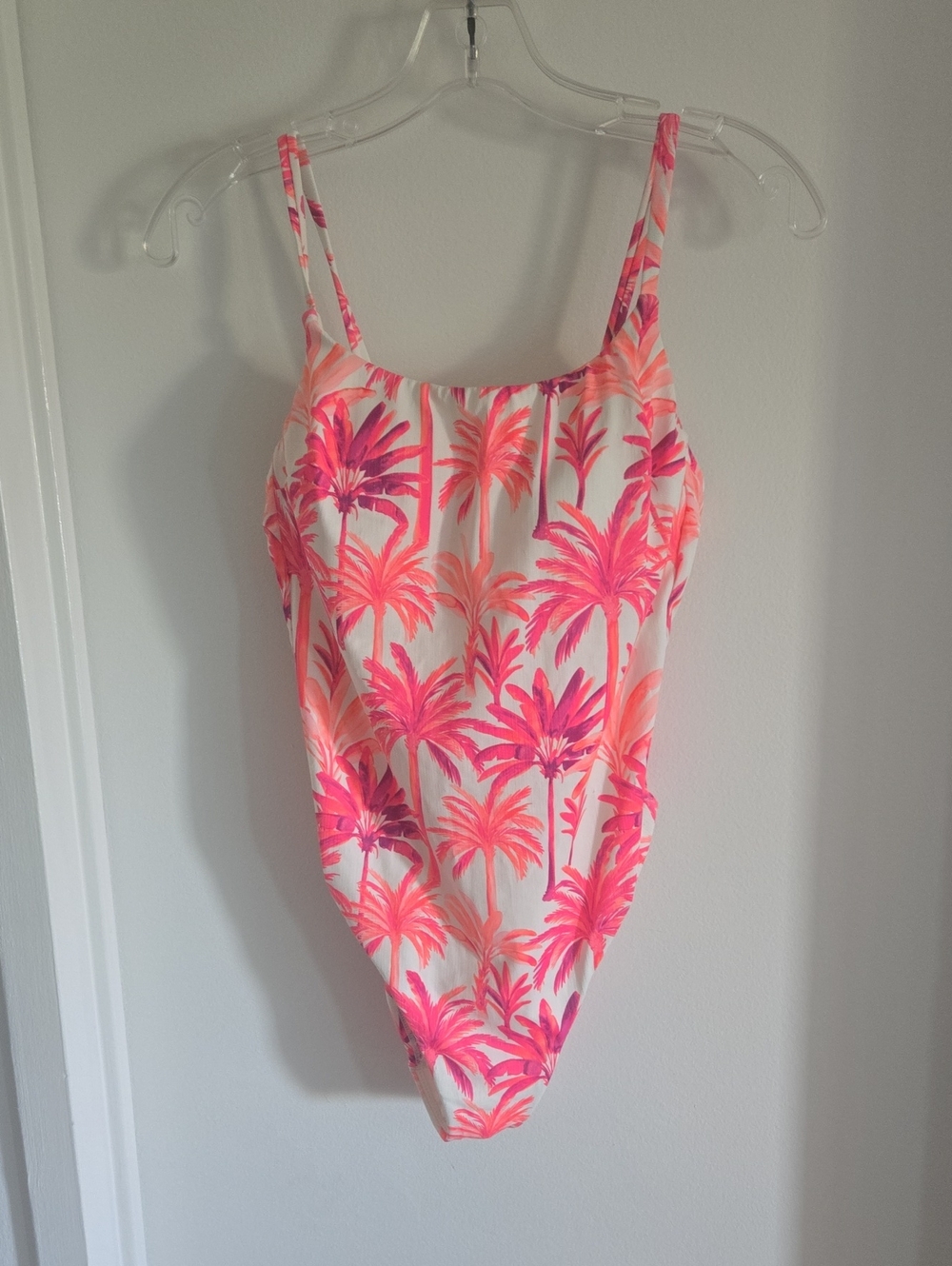 Shade & Shore Pink & Coral Palm Print One-Piece Swimsuit